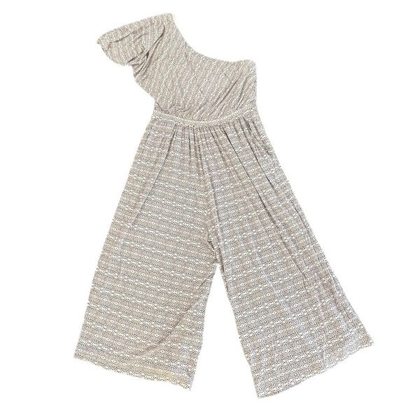 Anthropologie Maeve One Shoulder Cropped Wide Leg Jamie Jumpsuit, Size S - Picture 3 of 6